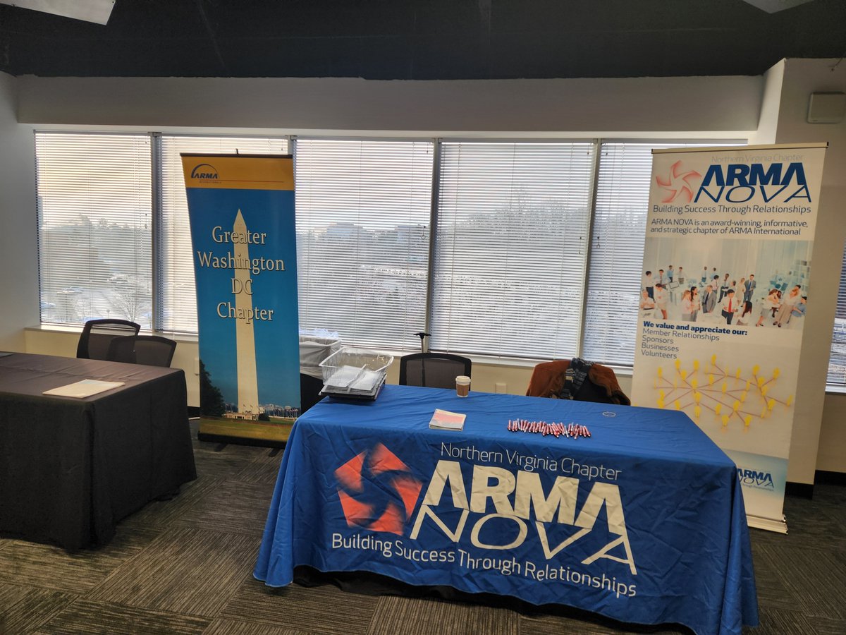 Side by side! <a href="/GWDC_ARMA/">GWDC ARMA</a> &amp; <a href="/ARMA_NorthernVA/">ARMA-NOVA</a> at today's #GovTech &amp; #infogov summit at <a href="/Carahsoft/">Carahsoft</a>