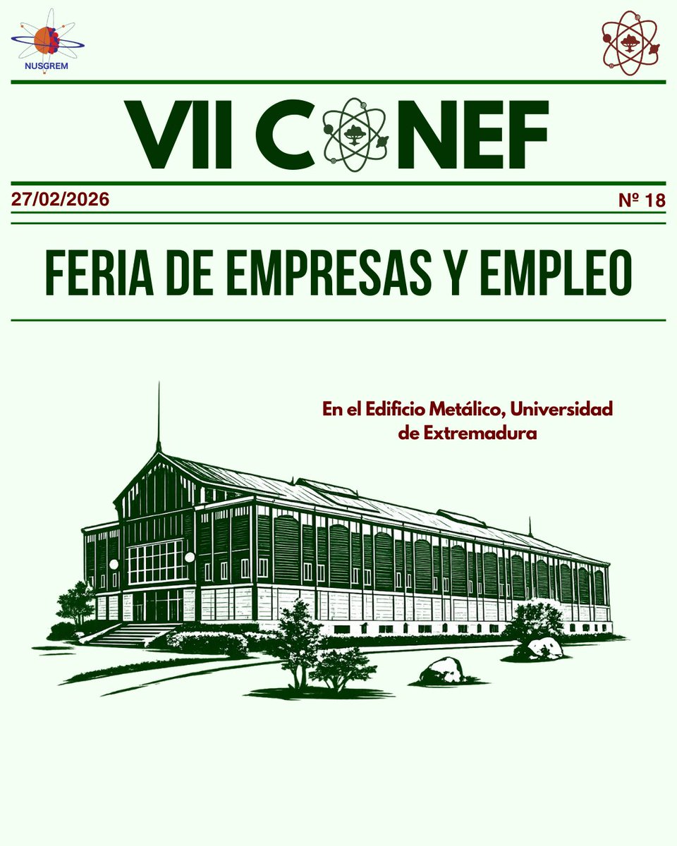 conef_es's tweet photo. ¡Y aquí tenéis a todos los participantes de la Feria de Empresas y Empleo de este VII CONEF! 

Estas ocho entidades de toda España estarán presentes el día 6 de marzo por la mañana en el Edificio Metálico de la Universidad de Extremadura. 

Muchas gracias a todas por participar! https://t.co/vsTQbjZQEA