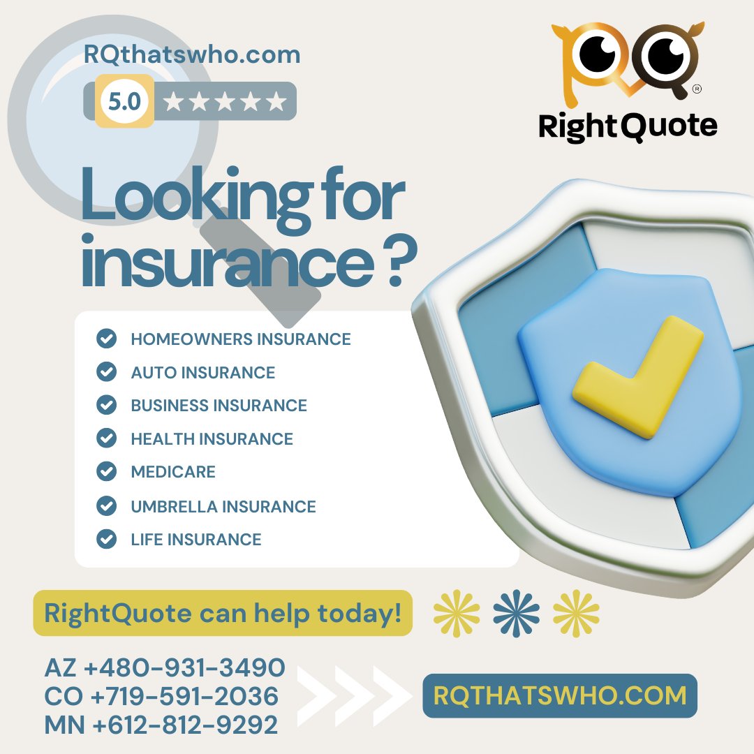 RightQuoteIns's tweet image. 🦉 Searching for the right insurance? Let RightQuote make it easy! 🌐 RQthatswho.com 📞 AZ: 480-931-3490 | CO: 719-591-2036 | MN: 612-812-9292 #InsuranceMadeEasy #RightQuote #HomeAndAuto #BusinessInsurance #HealthInsurance #LifeInsurance
