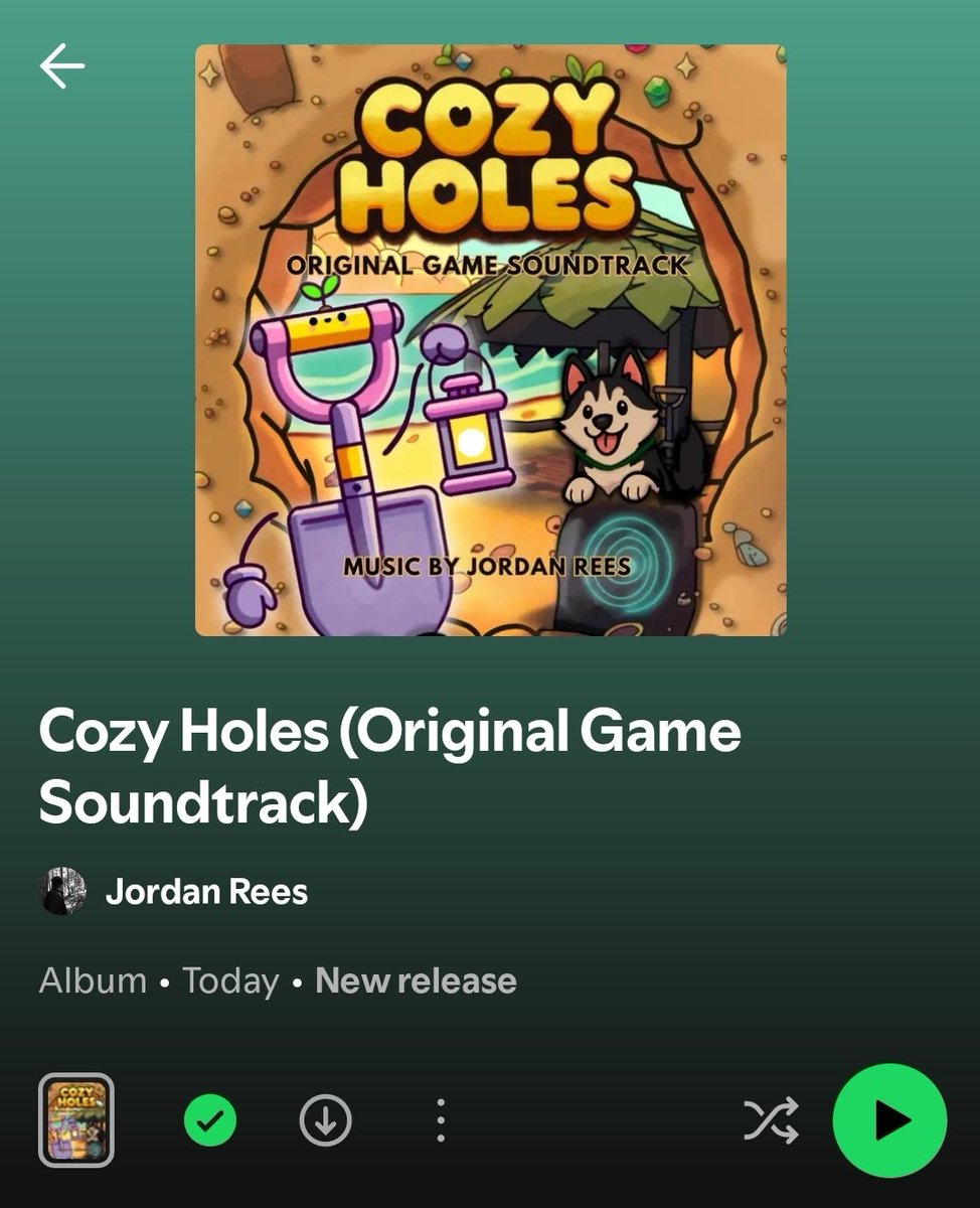 AnalogDreamDev's tweet photo. Another chapter ends.

Today the full release of my last indie game, Cozy Holes, launches on Steam. Even more exciting, the OST just dropped on Spotify. 

Super blessed to have gotton to work with an amazing composer &amp; live orchestra, its been a highlight of my indie career. 🔥 https://t.co/OGXF9nGcmQ