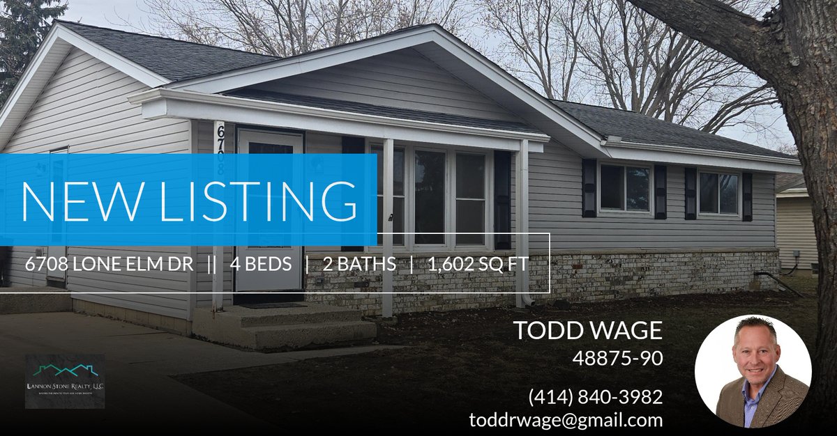 ToddWage's tweet photo. 📍 New Listing 📍 Take a look at this fantastic new property that just hit the market located at 6708 Lone Elm Dr in Racine. Reach out here or at (414) 840-3982 for more information

Todd Wage
"Let's get you HOME... https://t.co/A6520zbgsG https://t.co/79mr8sUFGF