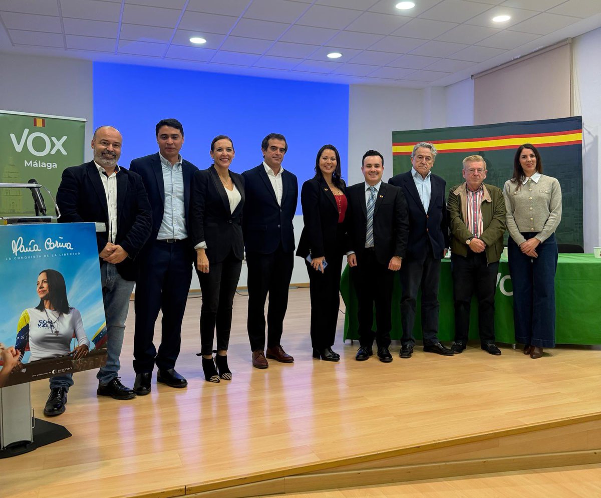 MundoConVzla's tweet photo. 🇪🇸🇻🇪 | Presentación de Documental “María Corina: La conquista de la Libertad”. en Málaga, España.

Con la presencia de Herman Tertsch (@hermanntertsch), euro diputado por Vox y Edmaly Mauco (@EdmalyMT), coordinadora de proyectos Foro Madrid. https://t.co/8YIbpMIk40