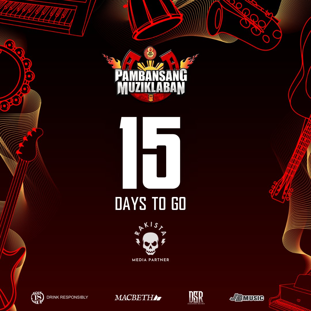 Mga repa!, this is it! Start the countdown—15 days to the Red Horse Beer Pambansang Muziklaban 2025 Grand Finals! 🤘

#2025RedHorseBeerPambansangMuziklaban

Drink Responsibly
Open to 18 years old and above only.