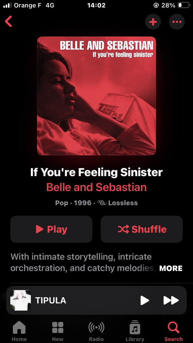 SELLING 2 TICKETS FOR BELLE AND SEBASTIAN “IF YOU ARE FEELING SINISTER” FOR FEBRUARY 28 2026 IN LE GRAND REX IN PARIS.