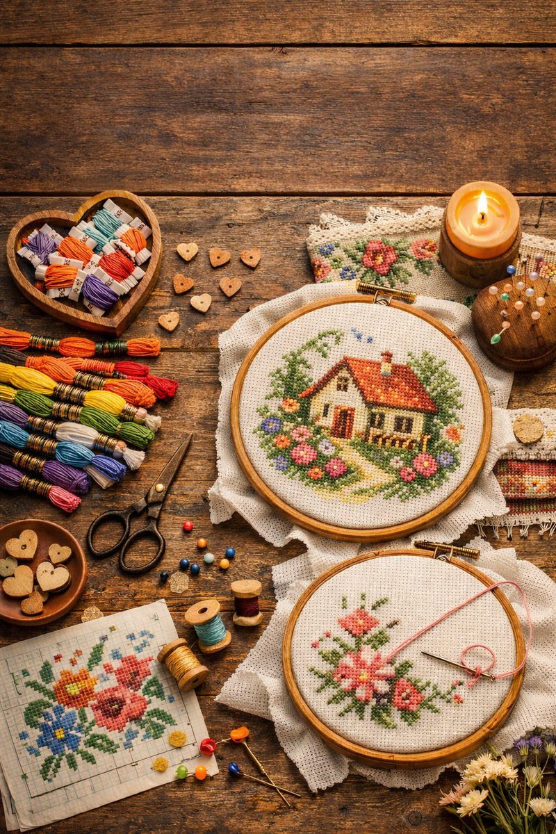 NMPatterns's tweet photo. What’s your favorite part of stitching?  
Thread colors, patterns, or the calm it brings? https://t.co/pfm58a6F4k