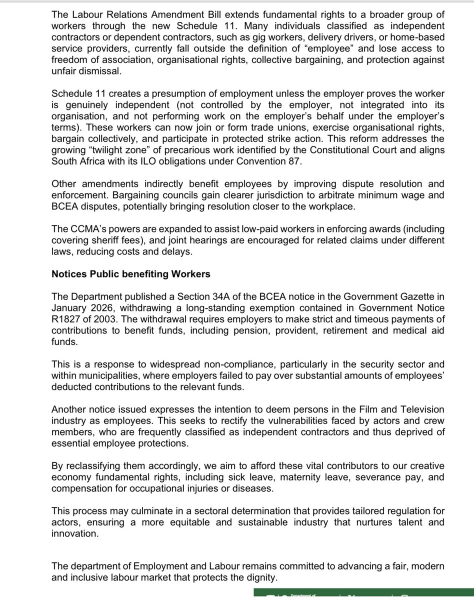 Department of Employment and Labour tweet media