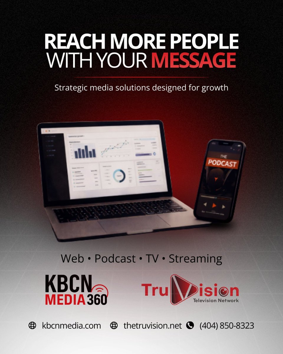 kbcnmedia360's tweet image. With the right media strategy, you can grow your reach, influence, and impact. KBCN Media 360 helps you build platforms designed for long-term growth.

📈 Expand your reach with purpose.

#PurposeDrivenMedia #DigitalBroadcasting #KBCNMedia360 #IndependentMedia #FaithAndMedia