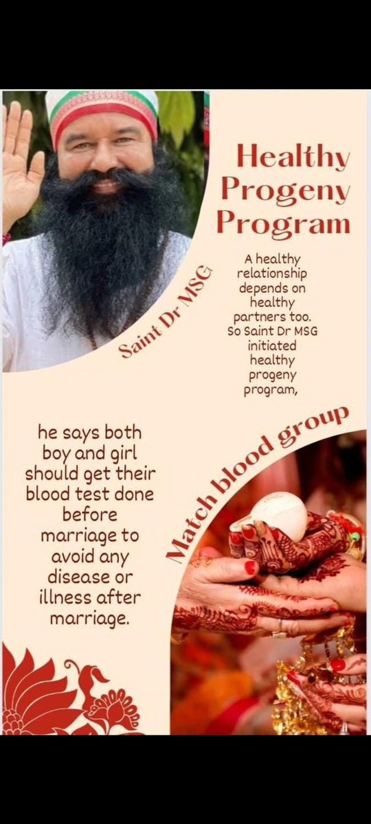 charanjeet26184's tweet image. Healthy family make healthy society. Health awareness is important before marriage. Saint Gurmeet Ram Rahim Ji encouraged 
#CompatibilityTests for 
#ThingsToCheckForMarriage. It create a good parenthood.

youtube.com/shorts/LS1uZf7…