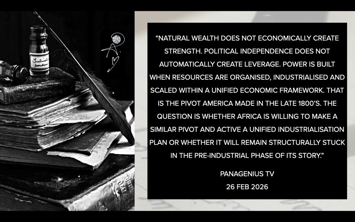 JamaMbali74827's tweet image. A lesson for #Africa courtesy of #PanageniusTV.

#Musa | #Bayern | #Barca | #Ngidi | City Press | #TCIF | #PerfectlyMXD | #Africonomics | #OSullivan | #Africa | #Chelsea | #Parliament | #KaizerChiefs | #OrlandoPirates | #IShowSpeed | #Ronaldo 

#Uhurunomics2026
#AfricaRising