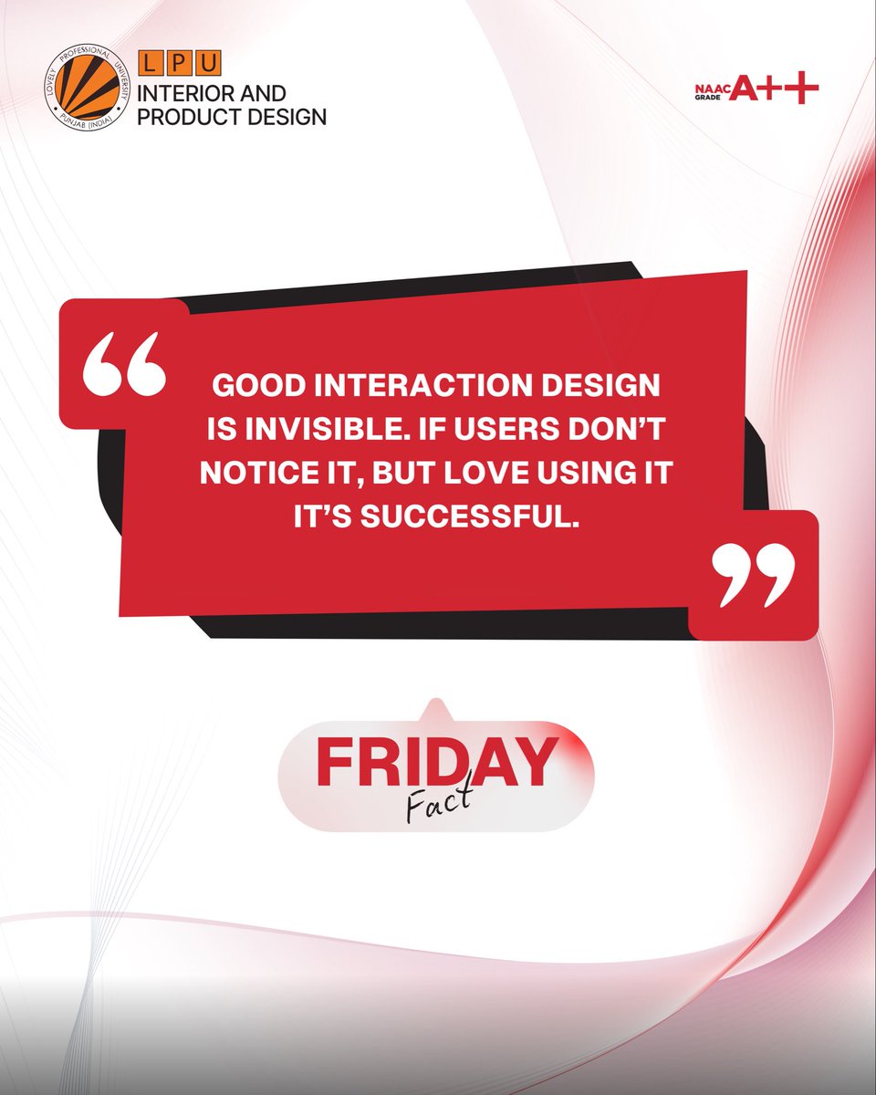 LPUDesign's tweet image. Friday Fact 🎯 When users don’t struggle but simply enjoy — that’s successful interaction design.
.
.
.
.
.

#FridayFact #InteractionDesign #DesignThinking #UserExperience #UXDesign