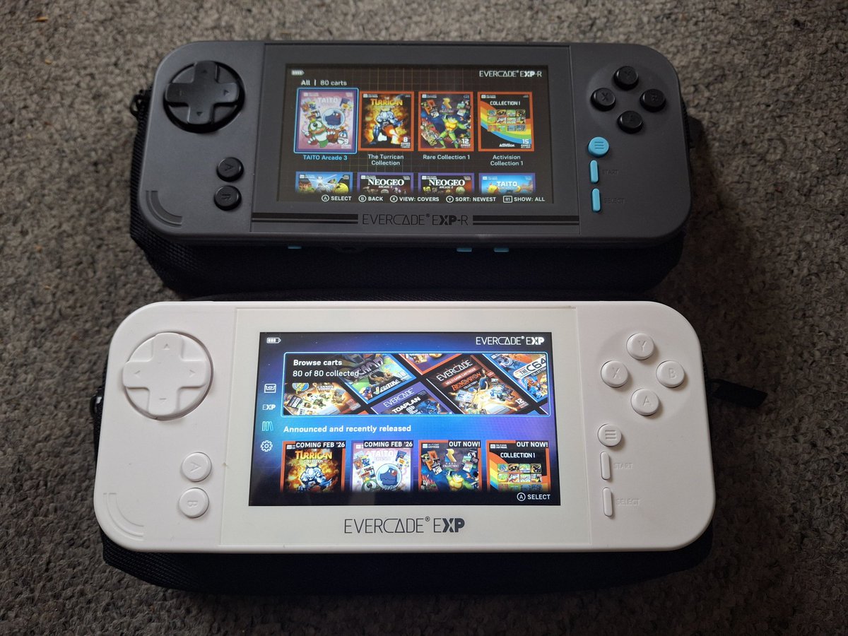 SmilerB9's tweet photo. Hooray! 👏
I have now got #All 80 #Evercade #Cartridges.
I received #TaitoCollection3 &amp; #TheTurricanCollection today 🙂
#EvercadeVS #EvercadeVS_R #EvercadeEXP #EvercadeEXP_R #RetroGames #RetroGamer https://t.co/YLQkulJRqs