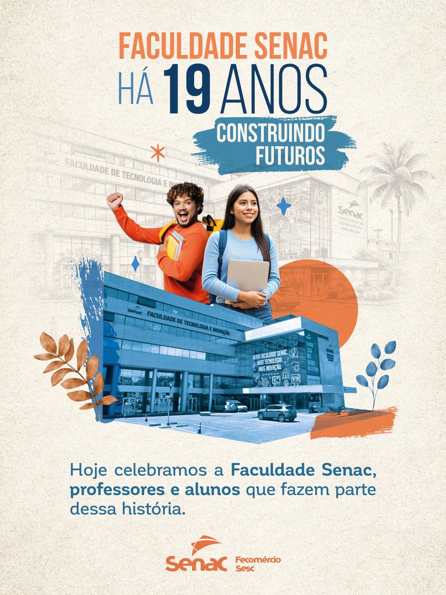 FacSenacDF's tweet photo. HOJE É DIA DE CELEBRAR 🎉🥳

A Faculdade Senac celebra 19 anos de atuação no ensino superior do Distrito Federal!

São 19 anos de história e construindo futuros! 🚀

Venha fazer parte dessa história!
➡️ https://t.co/DPLF6FDqIy https://t.co/lVnKDdYYrK
