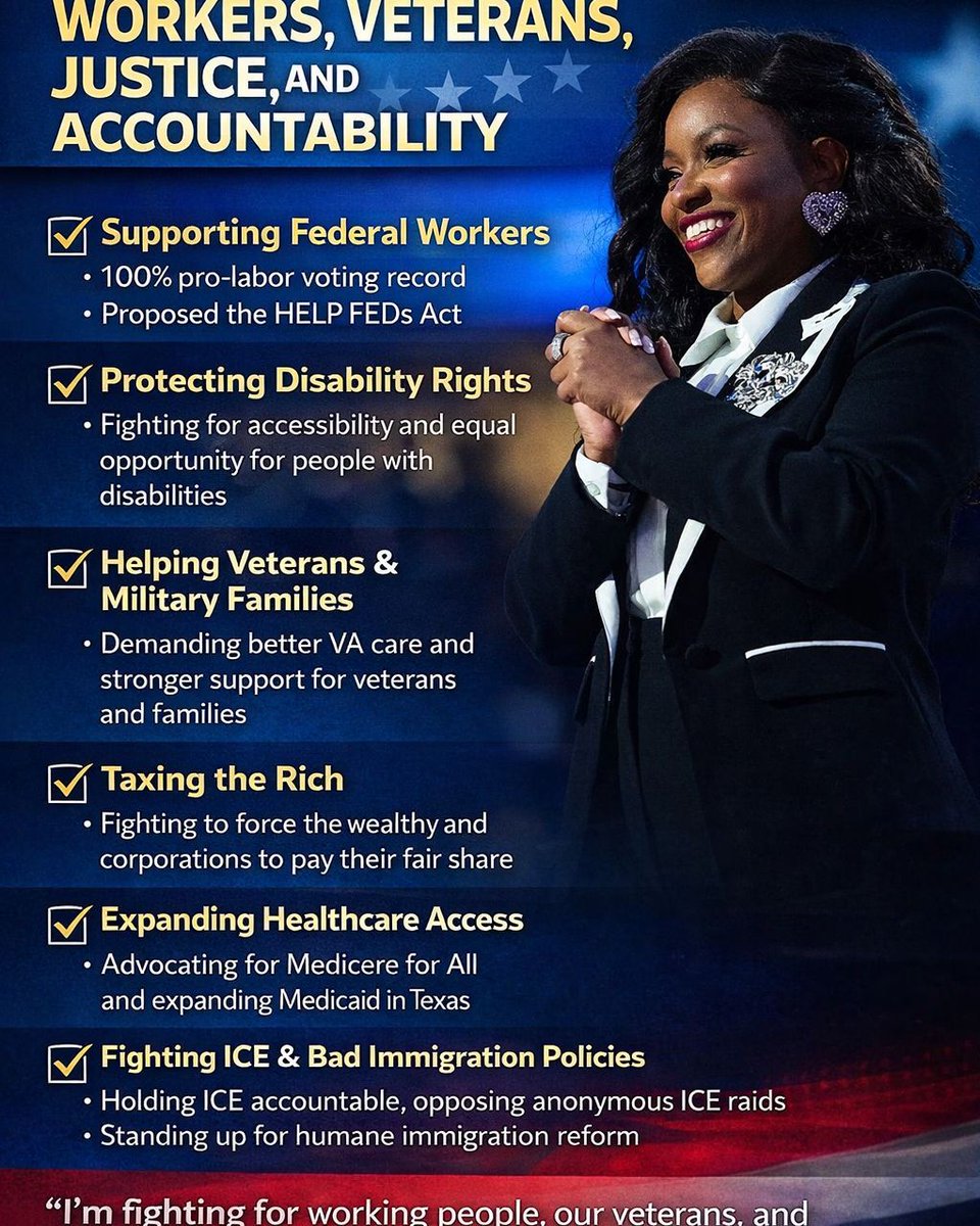 Bmbempower's tweet image. As we come to the end of early voting talk about electability and experience: Representative #JasmineCrockett (TX-30) is a #progressive #Democrat serving on the House Oversight and Agriculture Committees, with a focus on #civilrights, labor, and social safety nets. Her policy