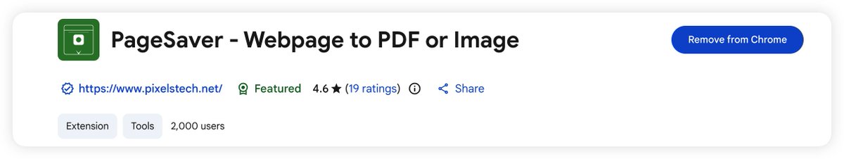 pagesaver86's tweet photo. Happy to share that our extension gets Featured badge on Chrome Web Store #pagesaver #chromewebstore https://t.co/iY6blBCQEt