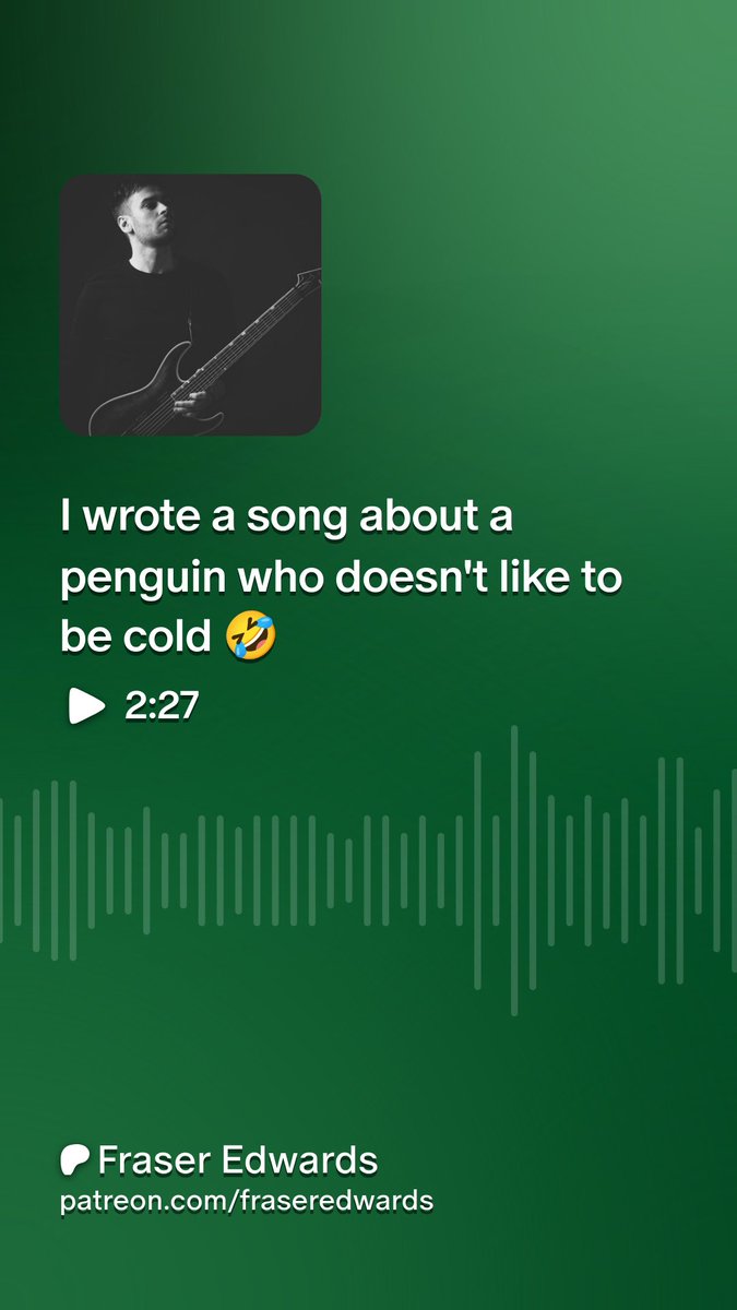 Fraser_Edwards's tweet photo. New song on Patreon. Another coming tomorrow!
https://t.co/A2fur6hTrk https://t.co/bEsXXGklfc