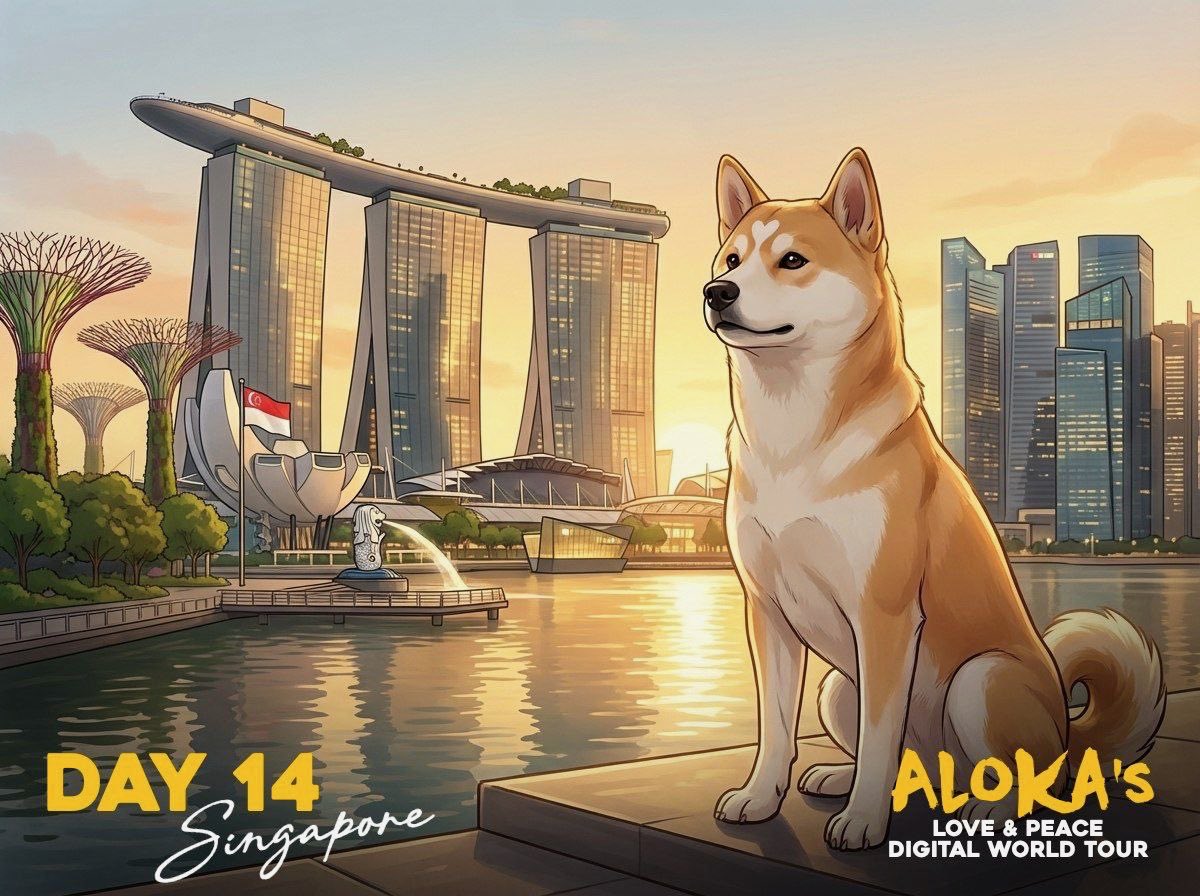 Day 14 of the #AlokaDigitalPeaceWalk 

Today we are in singapore 🇸🇬 and it’s your last day to join us and participate in our pinned post to win $Aloka

Let’s see your artwork 🖼️ 💛✌️