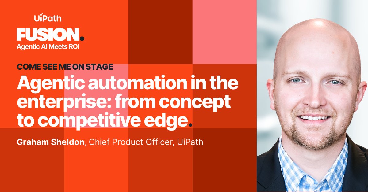 JASmith_RPA's tweet photo. If AI is your engine, #orchestration is your control tower. At #UiPathFUSION London, Graham Sheldon, CPO at UiPath, will share how enterprises align agents, automation, APIs, and people into real outcomes. https://t.co/hkdlJ6y3MI https://t.co/9KVK5zgbyv