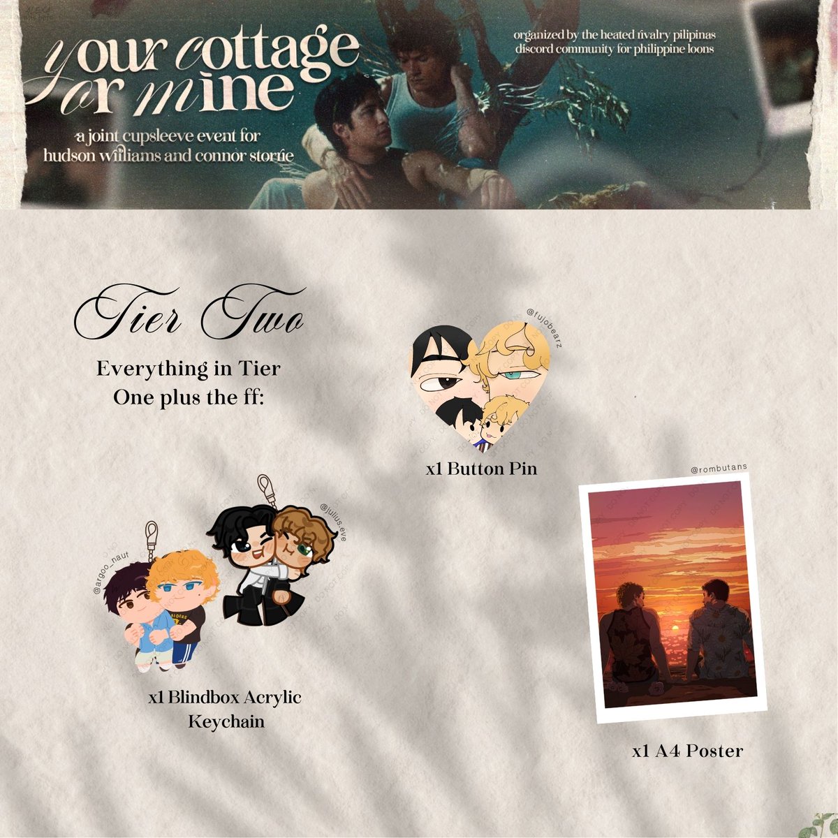 thecottagephils's tweet photo. YOUR cottage or MINE ?  🏡

Gather ’round, dear LOONS! Wander into a dreamscape of moss &amp; magic celebrating our brightest starboys, Hudson Williams and Connor Storrie✨

Dust off your boots &amp; gather your trinkets! Grab your online cupsleeve event set now!

https://t.co/PJekdm2KYG https://t.co/PWy2zfkRmy