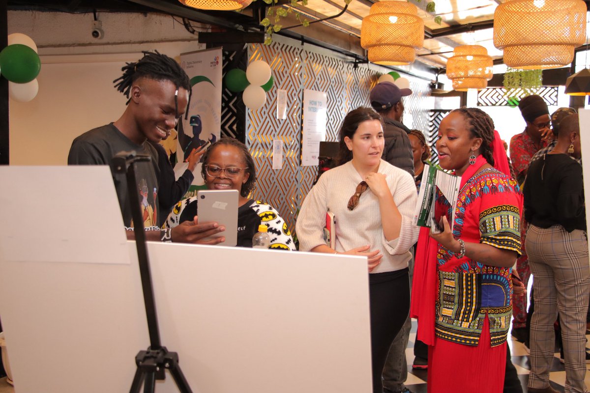 Pawa254's tweet image. We are live on location at @mageuzihub for DemocrARtic Exhibitions where our incredible cohort of #artivists are showcasing their Augmented Reality (AR) artworks. Today’s showcase is part of the Digital Action Lab (DAL) campaign powered by @CIVICUSalliance.

In partnership with