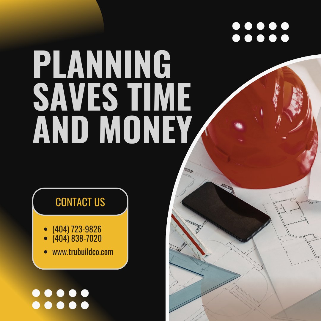 trubuildroofing's tweet image. A well-planned project reduces delays, surprises, and stress — and leads to better outcomes.

Construction company in Georgia, (404) 723-9826      (404) 838-7020  #BuildBetter #ProjectPlanning #TruBuild