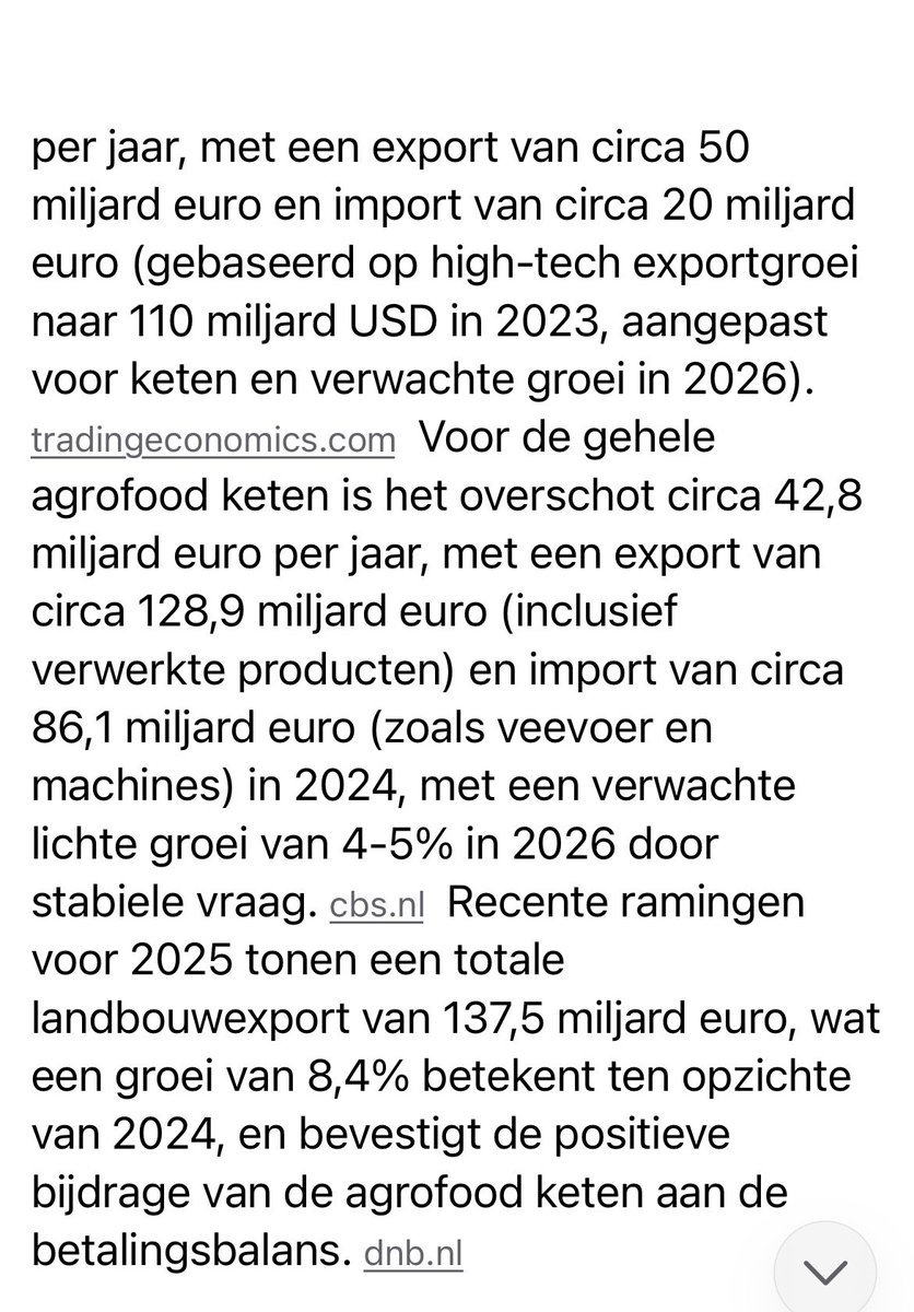 <a href="/ewmagazinenl/">EW</a>  jullie dwepen graag met hightech en <a href="/ASMLcompany/">ASML</a>  maar bijdrage aan economie en werkgelegenheid van agrofood keten is nogal wat groter. Daar kunnen we letterlijk en figuurlijk van eten. En agrofood stapt niet op naar lage lonenlanden de boer die blijft in Nederland