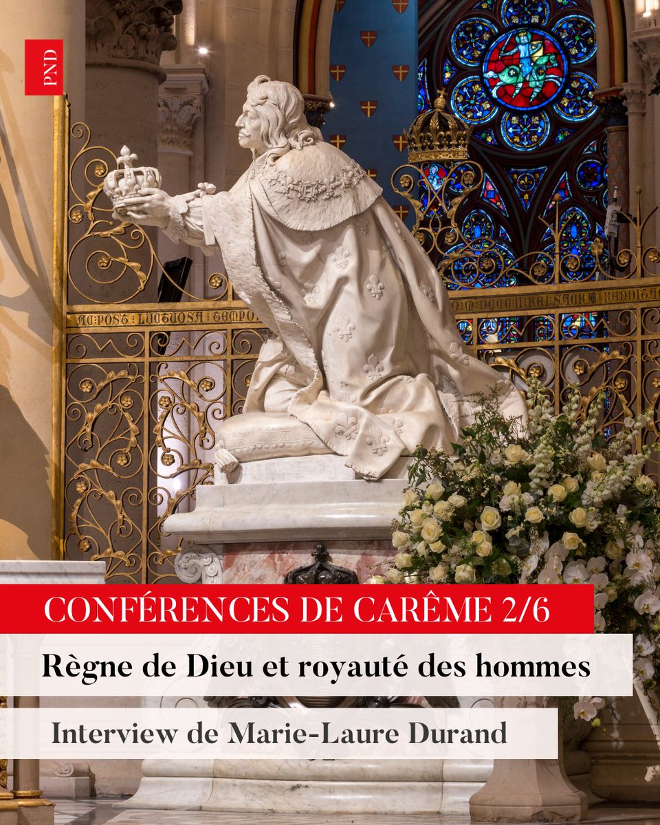 [CARÊME ✝️]
Demain à <a href="/notredameparis/">Cathédrale Notre-Dame de Paris</a>, Marie-Laure Durand, docteur en #théologie, spécialisée en judaïsme rabbinique, consacrera son intervention à la royauté demandée et vécue par le peuple d’Israël.

Retrouvez son interview dans notre dernier numéro 📰