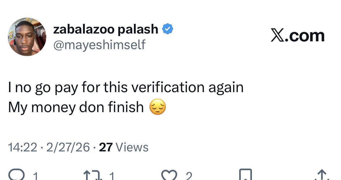 Una go think say I de joke
I no go pay tomorrow