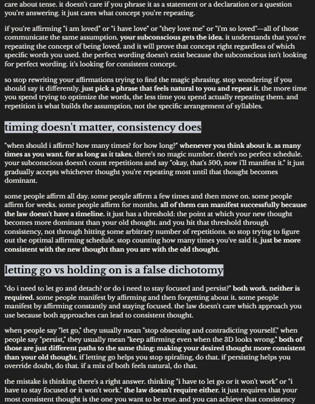 ByAveline_'s tweet photo. ⚠️❌ manifestation isn’t complicated. you’re making it complicated.

your subconscious isn’t grading your affirmations or counting repetitions. it just proves your most repeated thoughts true.

if you’re still stuck after trying every “method,” this is what you’re missing. ⬇️ https://t.co/Xt14Xq9MbU