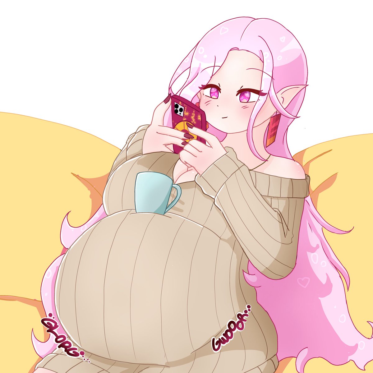 Full Irl belly + Vtuber 💕

When I’m talking to you on dm 
(Real daily situation irl~)
🎨: <a href="/Lunaria__Love/">LunariaLove(open comission)</a>