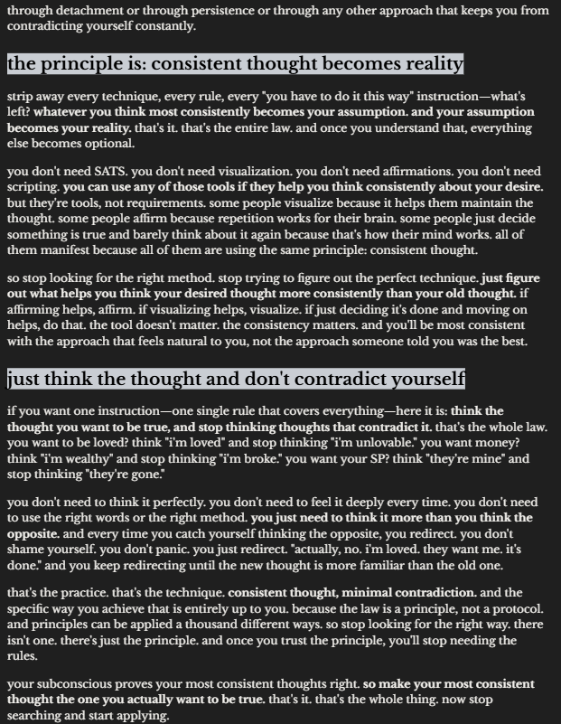 ByAveline_'s tweet photo. ⚠️❌ manifestation isn’t complicated. you’re making it complicated.

your subconscious isn’t grading your affirmations or counting repetitions. it just proves your most repeated thoughts true.

if you’re still stuck after trying every “method,” this is what you’re missing. ⬇️ https://t.co/Xt14Xq9MbU