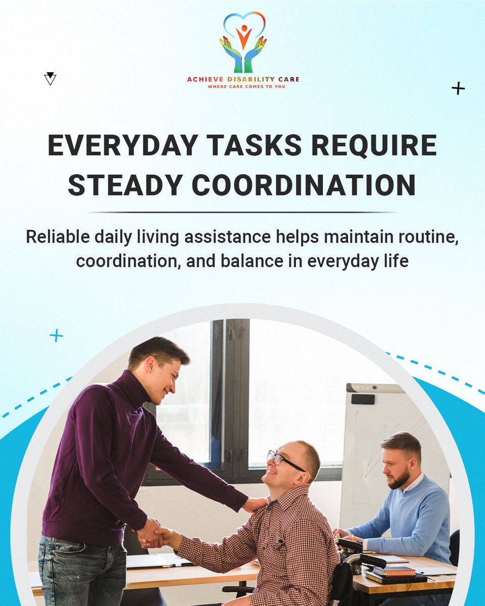 achieve_care's tweet image. Everyday routines rely on consistency.

At Achieve Disability Care, services are delivered with structure and care.

#AchieveDisabilityCare #DailyLiving #NDIS