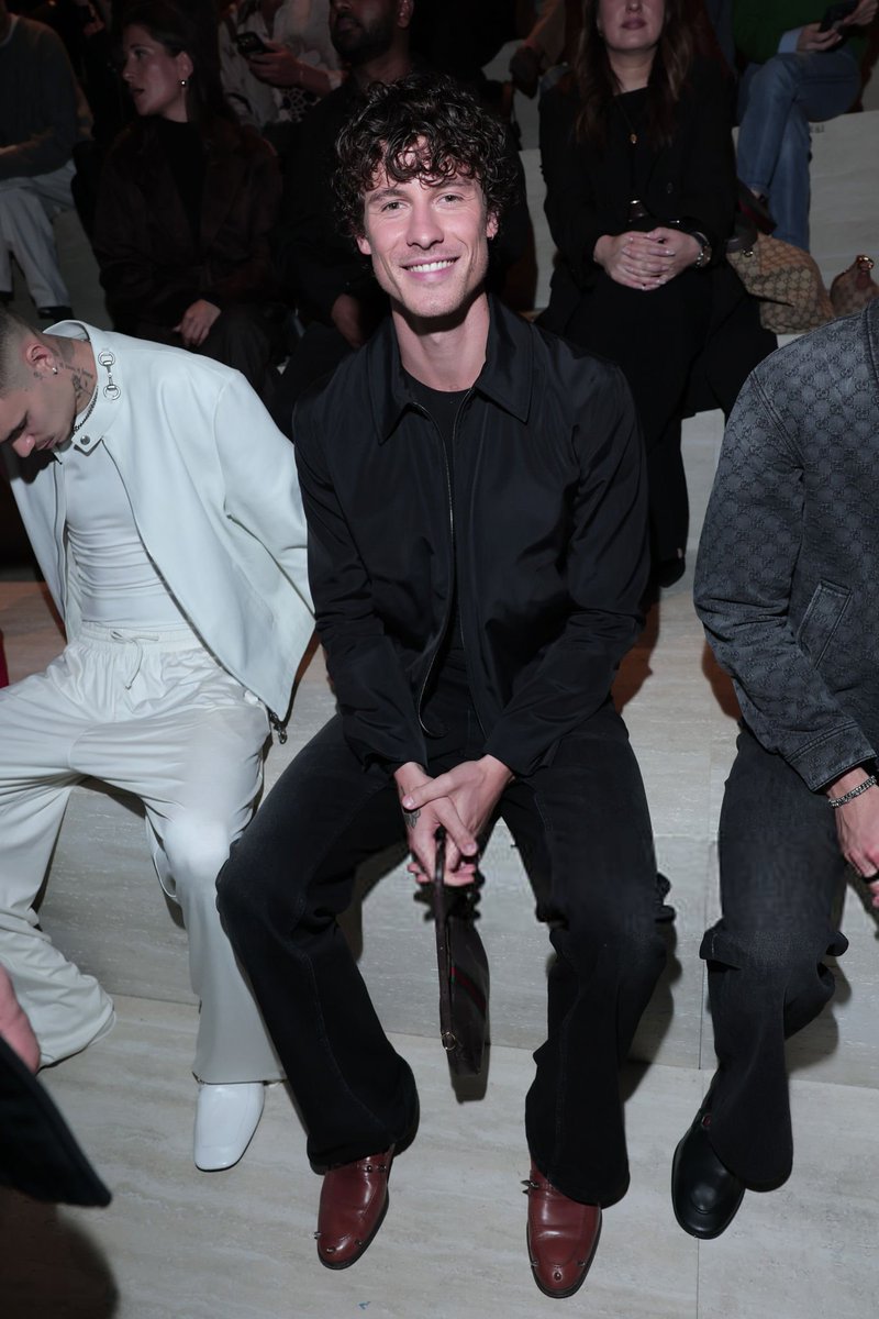 metgalacrave's tweet photo. Shawn Mendes attends the Gucci FW26 Fashion Show. https://t.co/RtLTpeWlm6