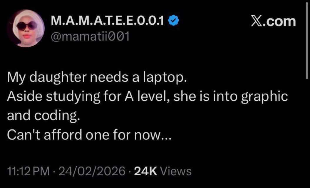 This account is a staunch supporter of Apc, HP laptop was 80k before Apc took over power. Someone should send her rice please.