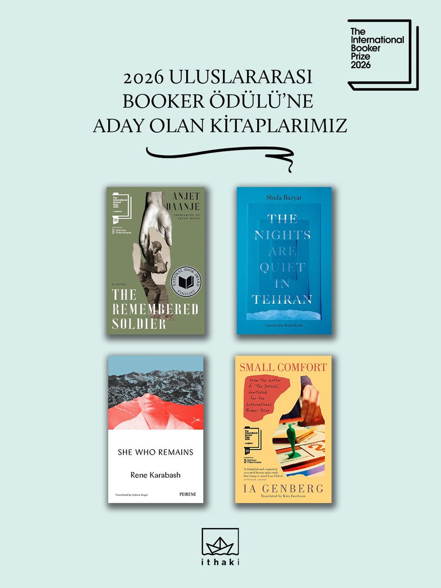2026 Uluslararası Booker Ödülü’ne aday olan kitaplarımız. 🥳

#İthakiYayınları #Booker