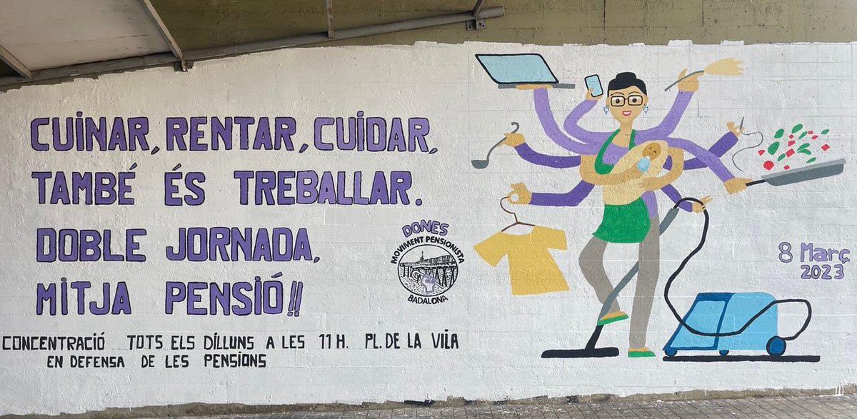 MPensionistabdn's tweet photo. Aquest sistema es manté a causa d'una divisió injusta: mentre unes produeixen béns i serveis, altres tantes es veuen forçades a sostenir la vida mitjançant el treball reproductiu i de cures, sense remuneració, sense drets, explotades, precàries i sense reconeixement.
#8M2026 https://t.co/fJ4qtN7u0c