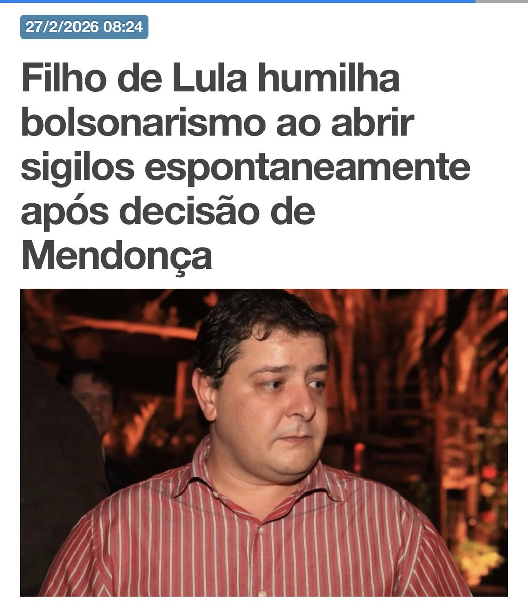 Disse Lulinha:
“O que eles querem é atingir meu pai via minha pessoa.”