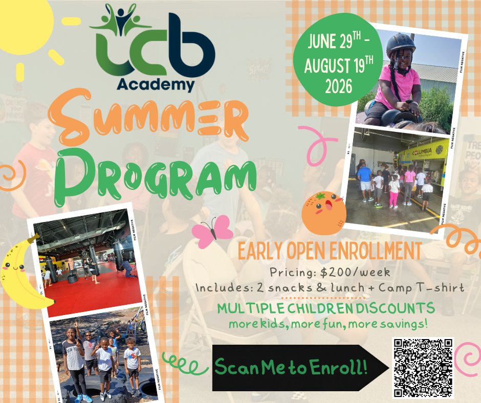 Today is the last day to get 25% off Summer tuition! 
Scan the QR Code and don't miss out on fun, friends, and memories! It's going to be an epic summer! 

#UCB #Inspire #Educate #Achieve #BuildingCommunity