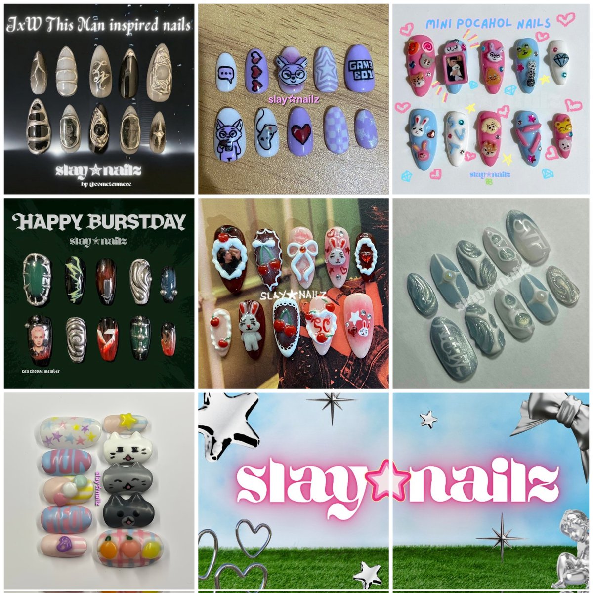 slay☆nailz giveaway !! 

★ 7 winners of one press ons set each

— must be following
— like &amp; rt
— reply which of these nail sets you would like to recieve 
— mbw to shoulder sf 

ends on march 3, 6pm 🍀