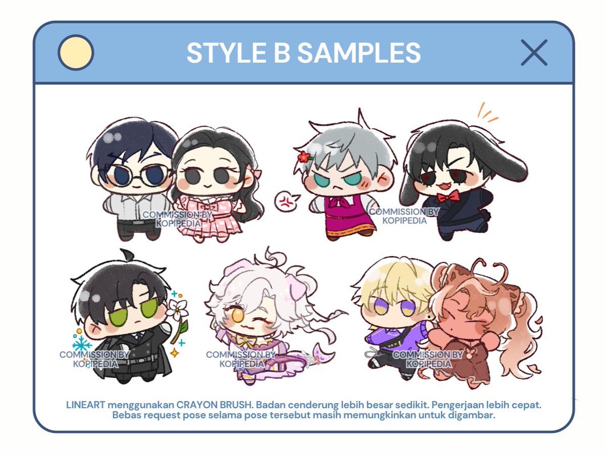 Kopipedia_'s tweet photo. 2026 Commission prices update✨
Regular local (ID) comm prices and samples here! 

Feel free to reach out by PM, tapi untuk saat ini hanya open antrian waitinglist ya sampai bulan depanヾ(´︶`♡)ﾉ antrian diupdate berkala setelah antrian sebelumnya selesai. https://t.co/SHdzpiHEiF