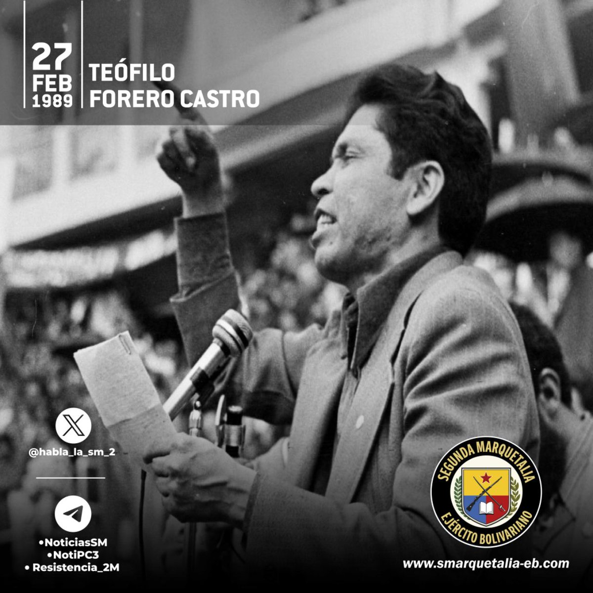 Hace 37 años fue asesinado #TeófiloForero -militante desde los años 50' y Secretario nacional de Organización del Partido Comunista Colombiano- por un comando de sicarios en complicidad con el Ejército, en el marco del plan de exterminio contra la UP y el PCC.