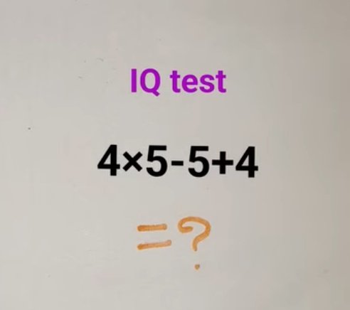 4×5-5+4=?