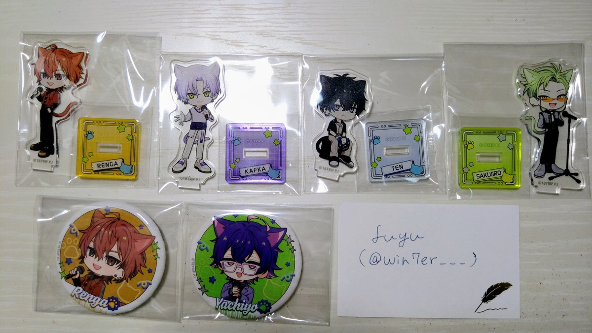 交換】 まねきねこ 18TRIP エイトリ アクスタ 缶バッジ 譲）練牙/可