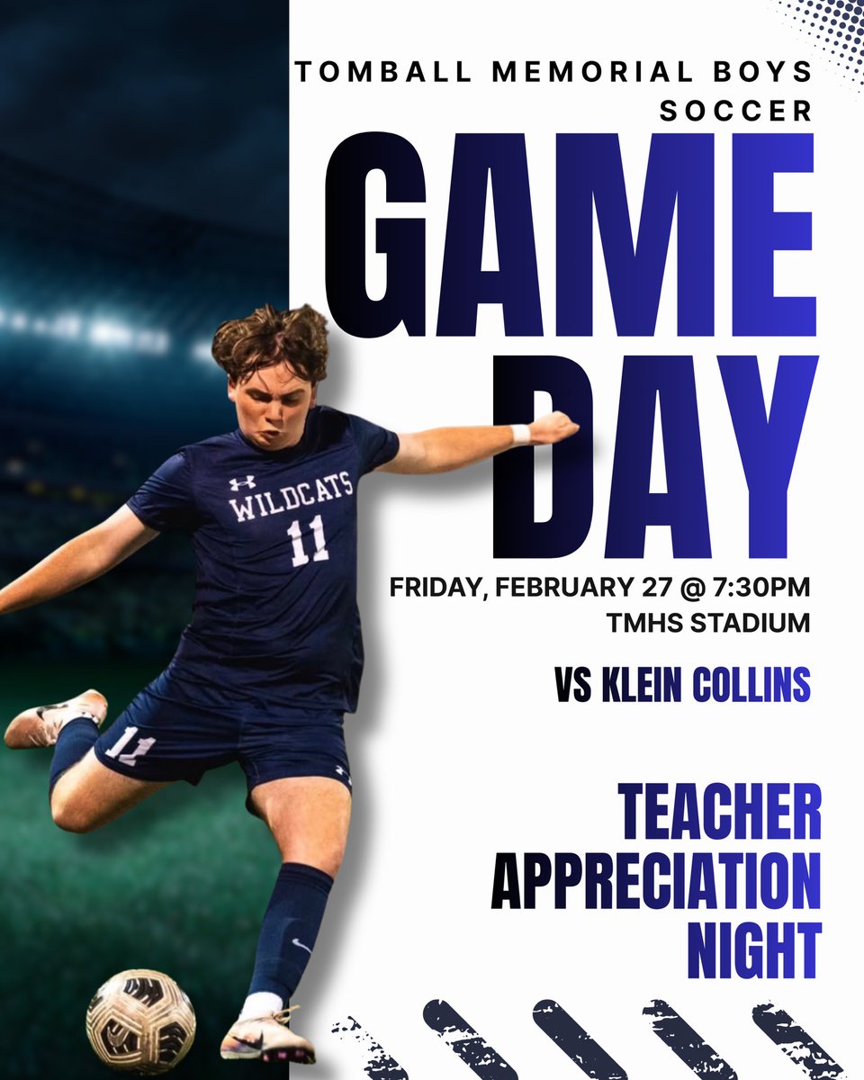 TMHS_MensSoccer's tweet image. Tonight we celebrate the amazing teachers and staff at TMHS!!

🚨District 15-6A Game #12🚨
🗓️2/27/2026
🆚Klein Collins 
⏰4:30/5:45/7:30
📍TMHS Stadium

#VTB
#HoldTheRope