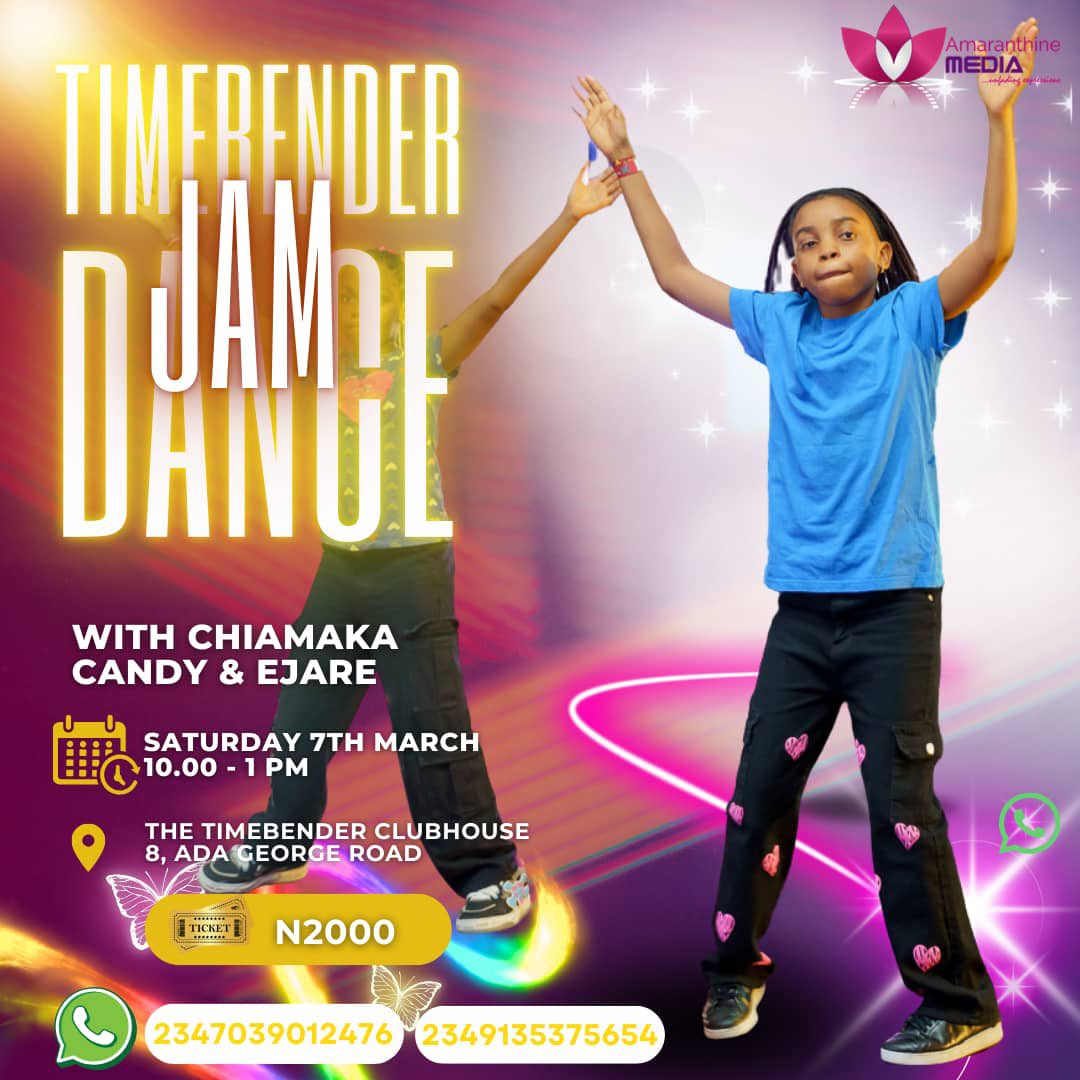 jennienkem's tweet photo. More than dance. It’s confidence, coordination &amp; creativity.

This March, give your child an experience they’ll talk about all year at the Timebender Dance Jam Afro Hip-Hop dance session 💃🏾💃🏾💃🏾.

📍 Timebender Clubhouse
🕙 10 – 1pm
🎟️ ₦2,000
To register:
https://t.co/5va2iEo5Gs https://t.co/bycM68kFz9