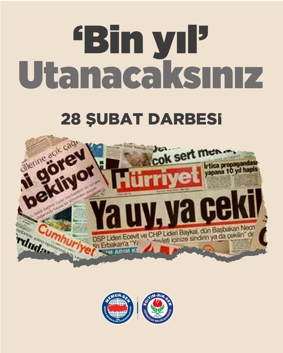Siyonist güdümlü ihanet şebekesinin, millî iradeyi yok etmek amacıyla 29 yıl önce gerçekleştirdiği meşum 28 Şubat darbesini unutmadık, unutturmayacağız.

Açıklamamızı okumak için: ebs.org.tr/haber/milletim…