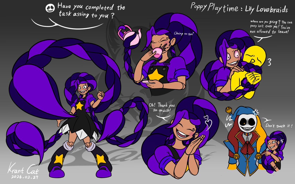 LZCat92's tweet photo. Tablet Drawing.

Poppy Playtime Chapter5: Lily Lovebraids 💜🧸🫖
Lily Lovebraids: where are you going? The tea party isn't over yet ! You'ue net allowed to leave!😡😈

#PoppyPlaytimeChapter5
#PoppyPlaytime #Chapter5
#LilyLovebraids #ThePrototype1006
#ThePrototype https://t.co/MbgUlySCAj