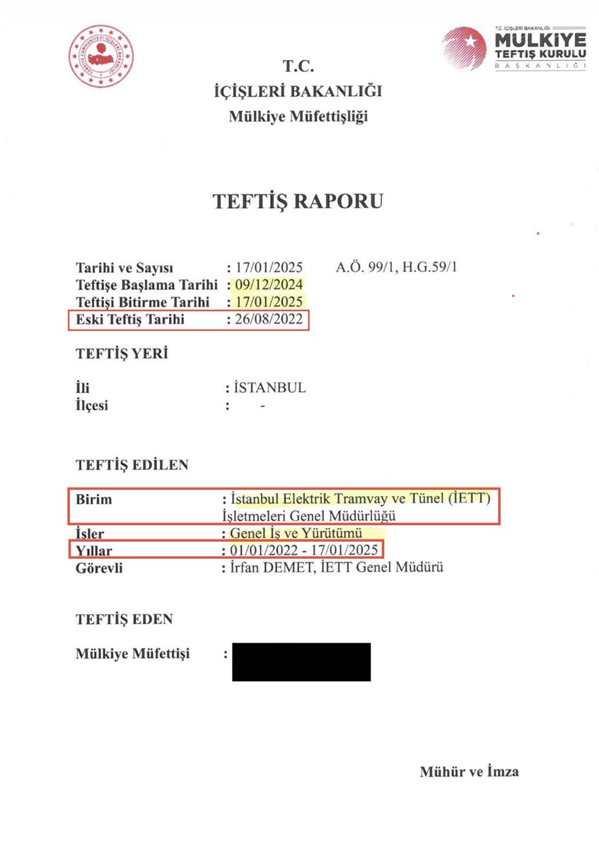 Yargıdan kaçarsa AKP kaçar❗️

İstanbul Büyükşehir Belediyesinde⬇️

AKP döneminde;

2012-2019 yılları arasında İçişleri Bakanlığı mülkiye müfettişleri tarafından hiçbir ‘Genel Teftiş’ yapılmadığını tespit ettik❗️

CHP döneminde ise; 

2020-2025 yılları arasındaki İBB’nin tüm iş ve
