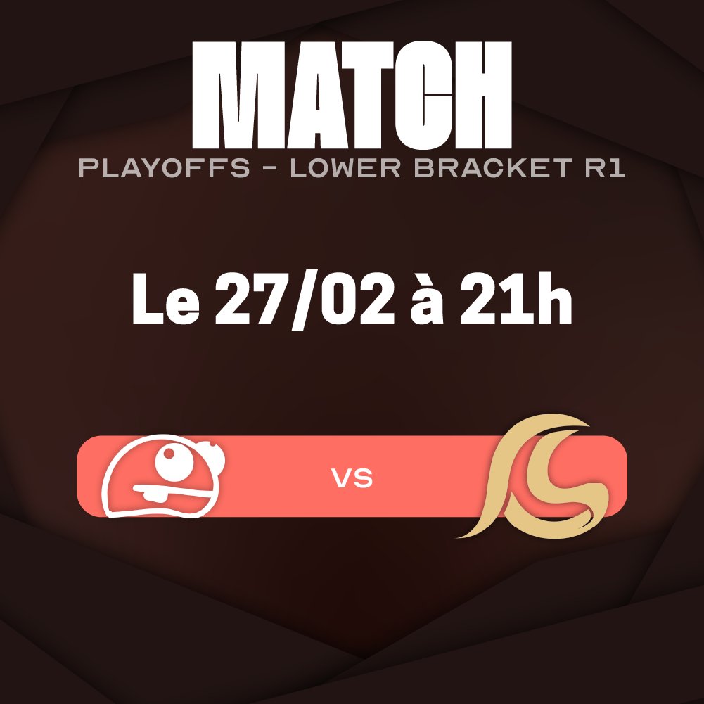 GoldenRoad_Offi's tweet photo. 💥PlayOffs - Lower Bracket Round 1💥

Darkgames VS Golden Snitch

2ème match du Lower Bracket après la victoire de Masaru, il faut voir qui va avancer pour jouer face à EVOLVERS ! https://t.co/9MB0KJlzer