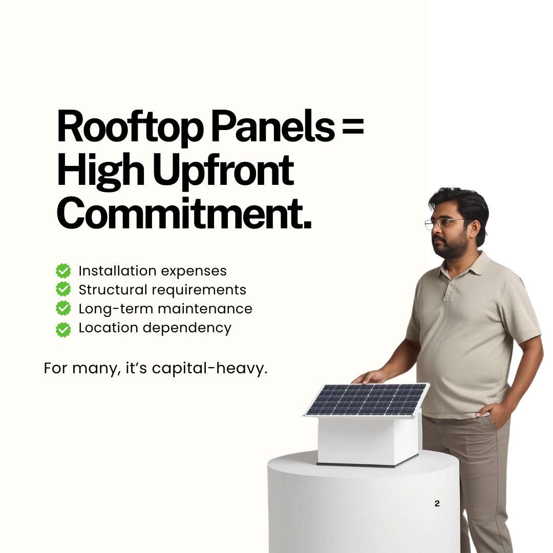 SolarCapital_'s tweet image. Indians are choosing smarter participation in real solar farms.

Less equipment. More efficiency.

Explore: solarcapital.in

#DigitalSolarInvestment #DigitalSolar #RooftopSolar #EnergyUpgrade #SolarCapital #RenewableIndia #CleanEnergy #FractionalSolar #FutureOfEnergy