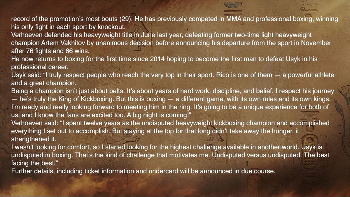 jedigoodman's tweet image. May 23

Oleksandr Usyk vs. Rico Verhoeven